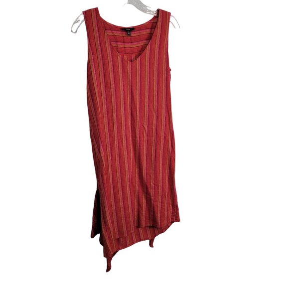 Drew Size S Dress Desert Stripe Sarong Skirt Linen Rayon Sleeveless Pullover Red - Picture 3 of 16
